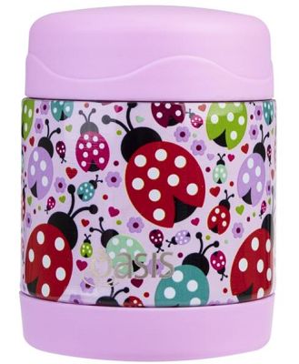 Oasis Kids Stainless Steel Double Wall Insulated Kids Food Flask (300ml) Lovely Ladybugs