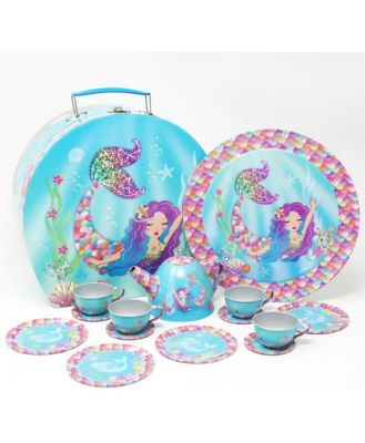 Rainbow Mermaid 15Pce Tin Tea Set