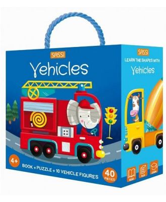 Learn Shapes Vehicle 3D Puzzle and Book Set 40 pcs