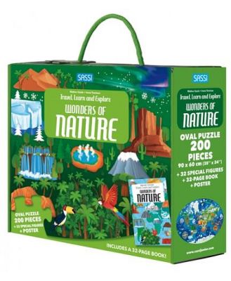 Travel, Learn and Explore Wonders of Nature Puzzle and Book Set 205 pcs