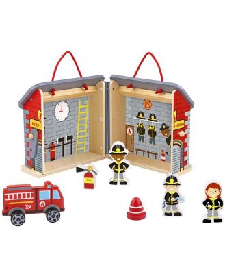 Fireman Playset with Carry Box