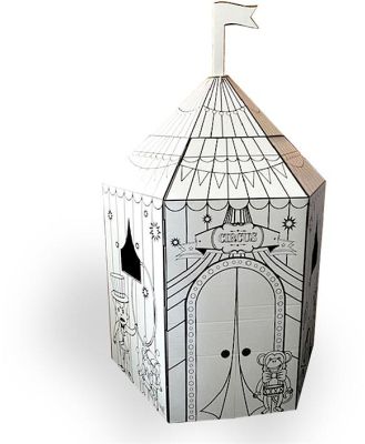 White Cardboard Circus Tent Printed