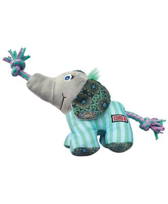 3 x KONG Knots Carnival Canvas Plush Dog Toy with Rope - Elephant -
