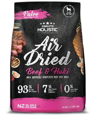 Absolute Holistic Air Dried Grain Free Dog Food Beef & Hoki 1kg - Made in New Zealand