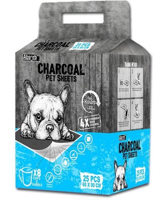 Absorb Plus - Charcoal Pet Sheets - Large x 25 Pads (Blue pack)