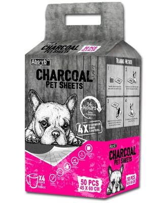 Absorb Plus - Charcoal Pet Sheets - Medium - 50 Sheets (Pink Pack)