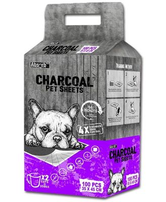 Absorb Plus - Charcoal Pet Sheets - Small x 100-pack (purple pack)