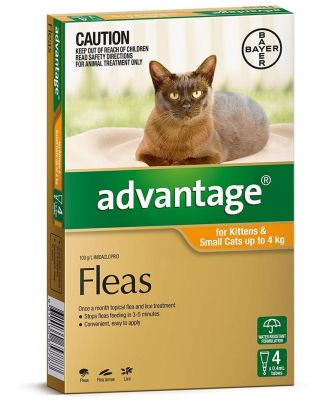 Advantage Spot-On Flea Control Treatment for Cats Under 4kg - 4-Pack