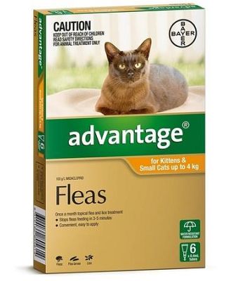 Advantage Spot-On Flea Control Treatment for Cats Under 4kg - 6-Pack