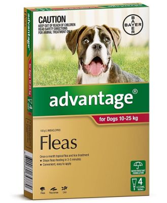 Advantage Spot-On Flea Control Treatment for Dogs 10-25kg - 4 pack