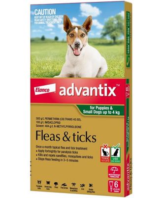 Advantix Spot-On Flea & Tick Control Treatment for Dogs Up to 4kg - 6-Pack