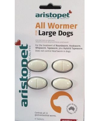 AristoPet Intestinal All Wormer Tablets for Large Dogs 20kg - 4 Tablets