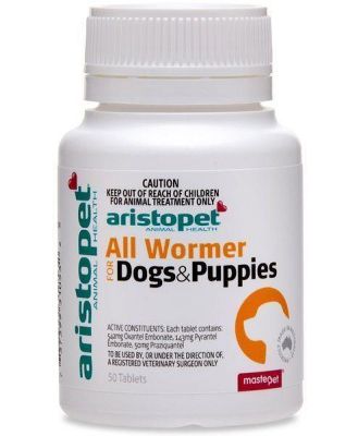 Aristopet Intestinal All Wormer Tablets for Puppies and Small Dogs - 50 Pack