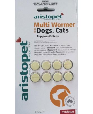 AristoPet Intestinal Multi-Wormer for Cats and Dogs - 8 Tablets