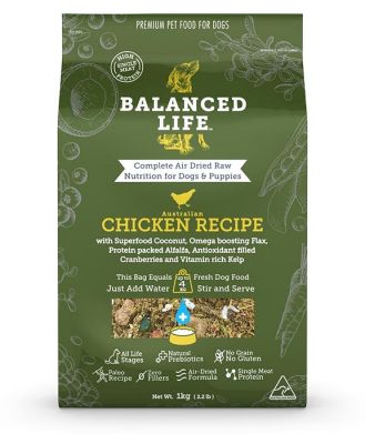 Balanced Life Air Dried Grain Free Single Protein Dog Food - Chicken 1kg