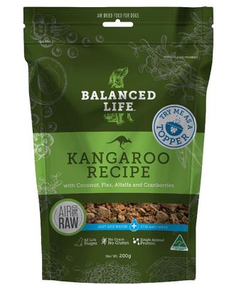 Balanced Life Air Dried Grain Free Single Protein Dog Food - Kangaroo - 200g