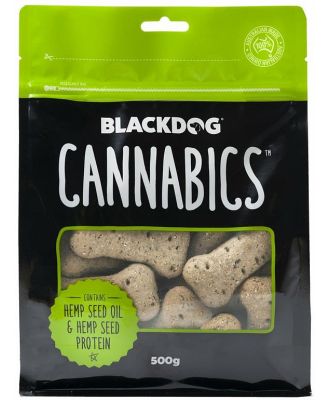 Black Dog Naturally Baked Cannabics Australian Dog Biscuit Treats with Hemp Seed Oil - 500g