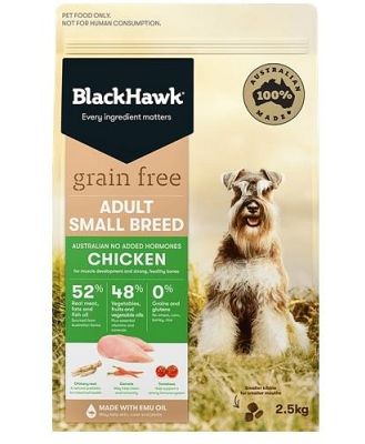 Black Hawk Grain Free Chicken Dry Dog Food for Small Breeds 2.5kg