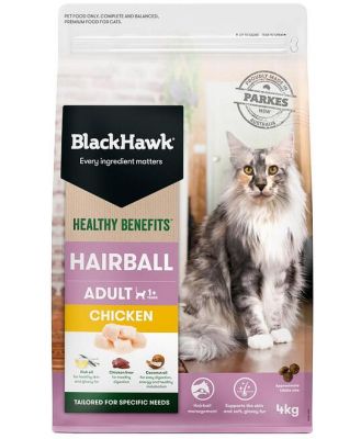 Black Hawk Healthy Benefits Hairball Dry Cat Food Chicken 4kg