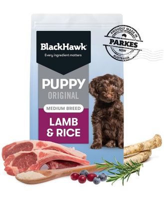 Black Hawk Original Lamb & Rice Puppy Dry Dog Food for Medium Breeds - 20kg