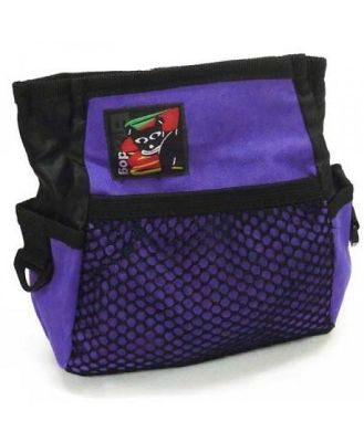Black Dog Treat & Training Tote Bag with Adjustable Belt - Purple