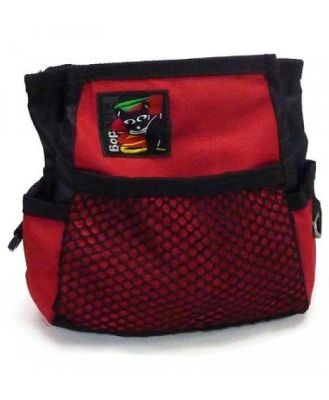 Black Dog Treat & Training Tote Bag with Adjustable Belt - Red