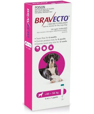 Bravecto Spot-on Flea & Tick Treatment for Dogs 40-56kg - Protection up to 6 Months