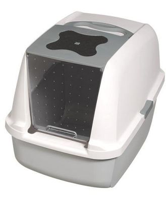 Catit Clean Covered & Lockable Litter Pan [Colour: Grey]