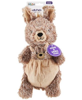 Charming Pet Pouch Pals Plush Dog Toy - Kangaroo with Baby Joey
