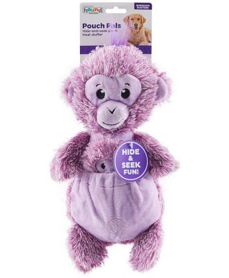 Charming Pet Pouch Pals Plush Dog Toy - Monkey with Baby in Pouch