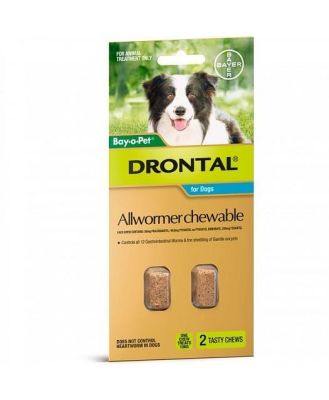 Drontal All-Wormer for Medium Dogs up to 10kg - 2 Chews