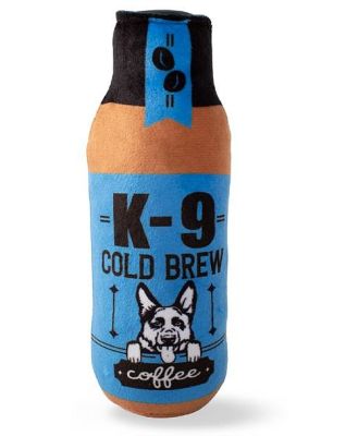 Fringe Studio Plush Bottle Squeaker Dog Toy - K-9 Cold Brew