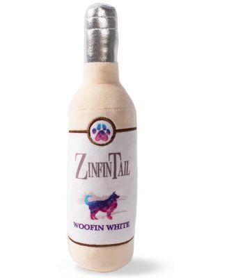Fringe Studio Plush Bottle Squeaker Wine Bottle Dog Toy - Zinfintail