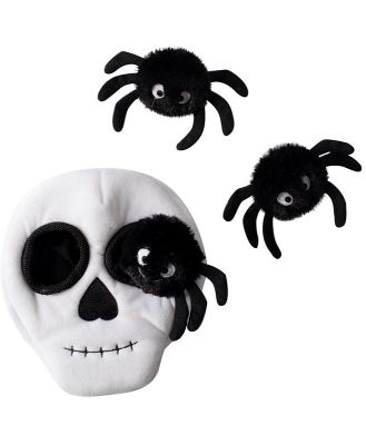 Fringe Studio Plush Squeaker Dog Toy - Skull Burrow + 3 Spiders