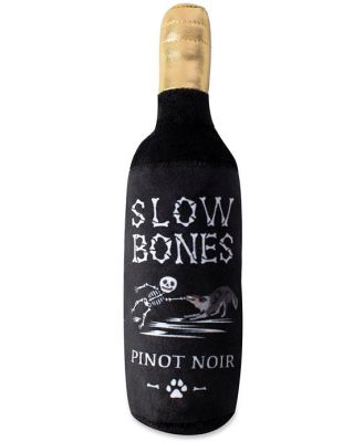 Fringe Studio Plush Squeaker Dog Toy - Slow Bones Bottle Pinot Noir