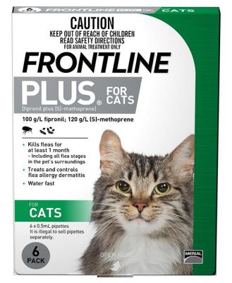 Frontline Plus Flea and Lice Control for Cats 6 Pack