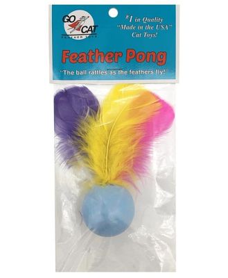Go Cat Feather Pong Bat Around Plush Feathery Cat Toy