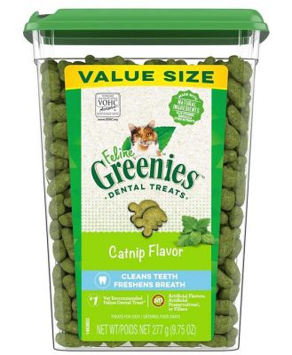 Greenies Feline Cat Dental Treats Catnip Flavour 277g Bulk Tub