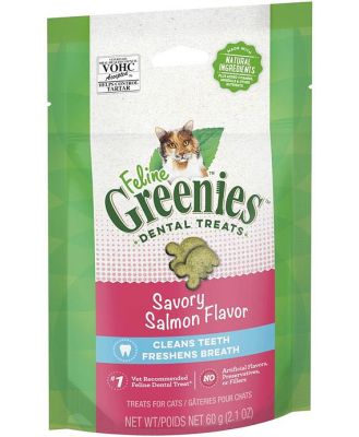 Greenies Feline Cat Dental Treats Savory Salmon Flavour 60g x 10 Packs