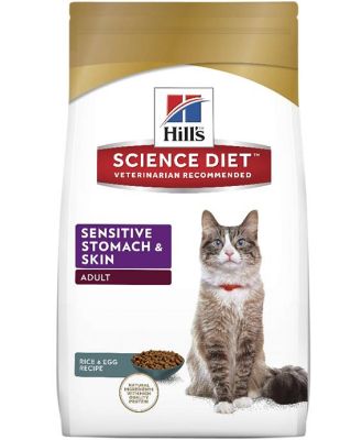 Hills Science Diet Adult Sensitive Stomach & Skin Dry Cat Food 3.17kg