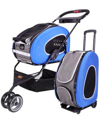 IBIYAYA 5-in-1 Combo EVA Pet Carrier & Stroller and Backpack - Royal Blue