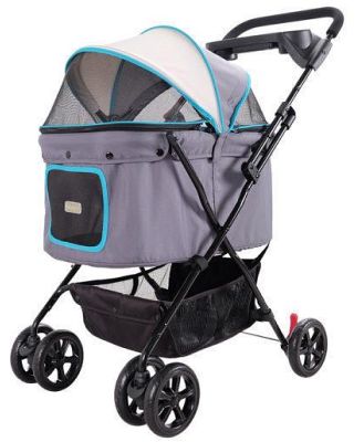 Ibiyaya Easy Stroller Pet Buggy in Grey & Blue