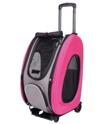 Ibiyaya EVA Pet Carrier/Wheeled Carrier Backpack - Hot Pink