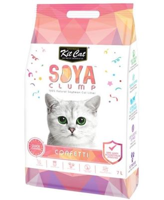 Kit Cat Soya Clumping Cat Litter made from Soybean Waste - Confetti 7 Litres