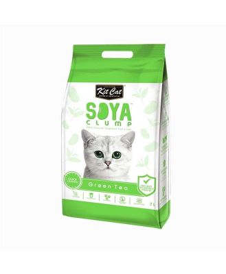 Kit Cat Soya Clumping Cat Litter made from Soybean Waste - Green Tea 7 Litres
