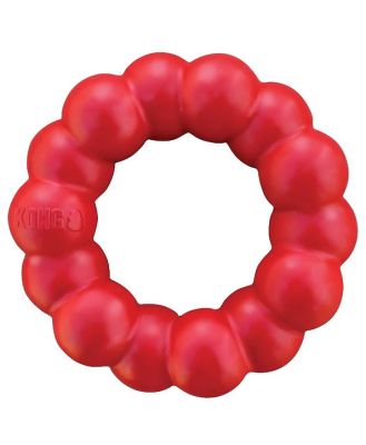 KONG Natural Red Rubber Ring Dog Toy for Healthy Teeth & Gums -