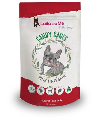 Laila & Me Candy Canes Fish Twist Treats for Cats & Dogs 80g