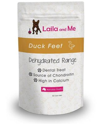 Laila & Me Dehydrated Australian Duck Feet Crunchy Dog Treats - Pack of 12