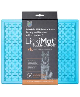 Lickimat Buddy Original Slow Food Anti-Anxiety Licking Mat for Dogs - X-Large - Blue