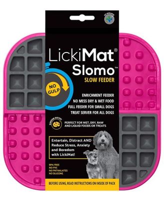 LickiMat Slomo Wet & Dry Double Slow Food Dog Bowl - Pink